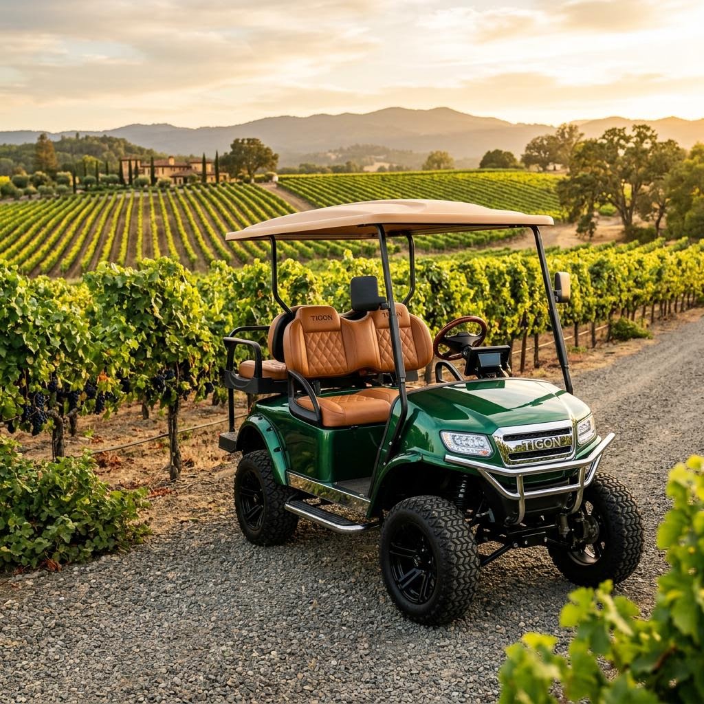 Vineyard Ride Refined Custom Golf Cart Designs — Lifted Golf Cart by Custom Golf Cart Designs